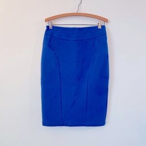 Eva Franco Blue Pencil Skirt